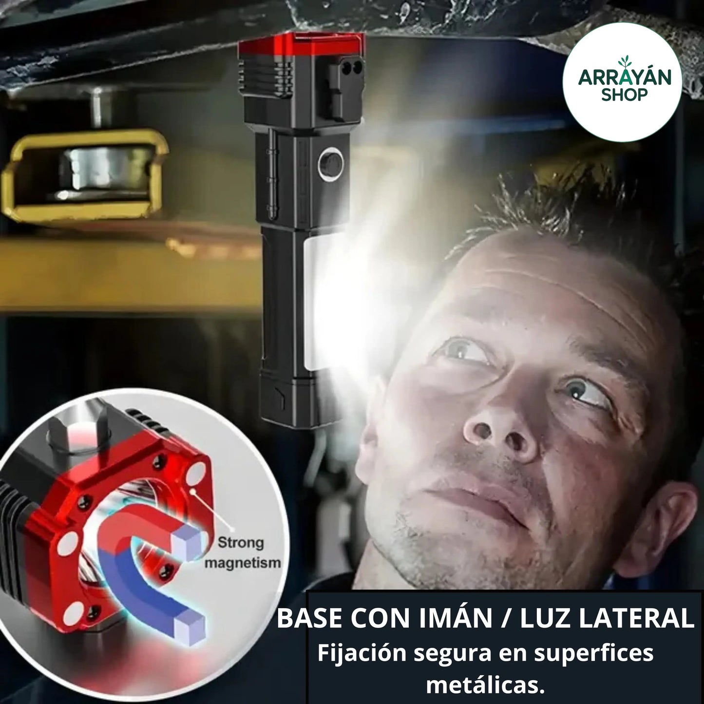 Linterna Multifuncional 4 En 1 Recargable