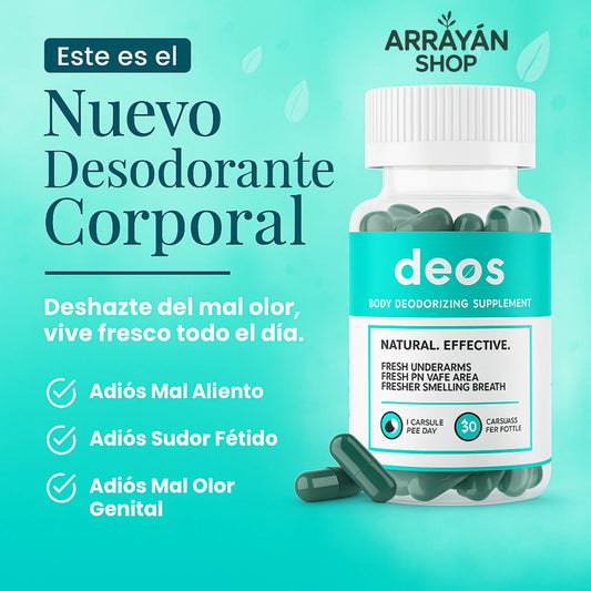 DEOS DESODORANTE NATURAL PARA UN BUEN OLOR CORPORAL (60 CÁPSULAS)