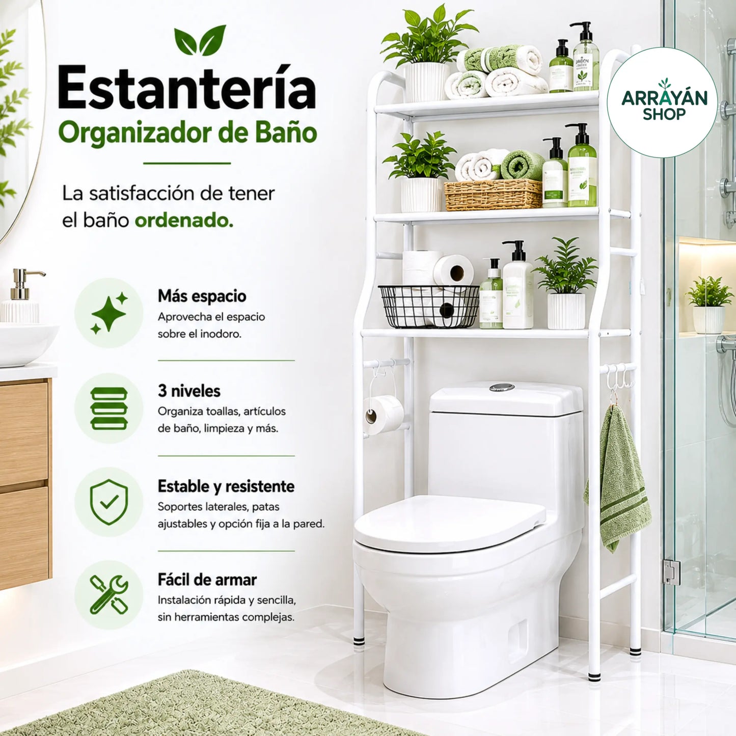 ESTANTERÍA ORGANIZADOR DE BAÑO