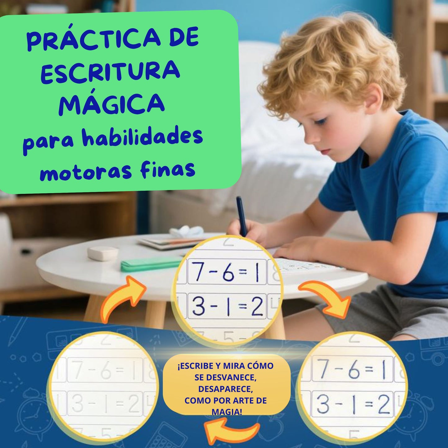 Set de 4 Cuadernos Mágicos de Caligrafía  Montessori