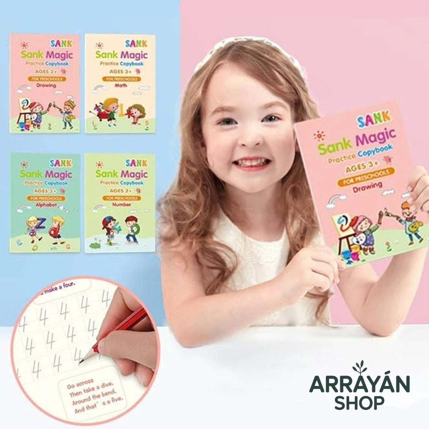 Set cuaderno magic caligrafia montessori