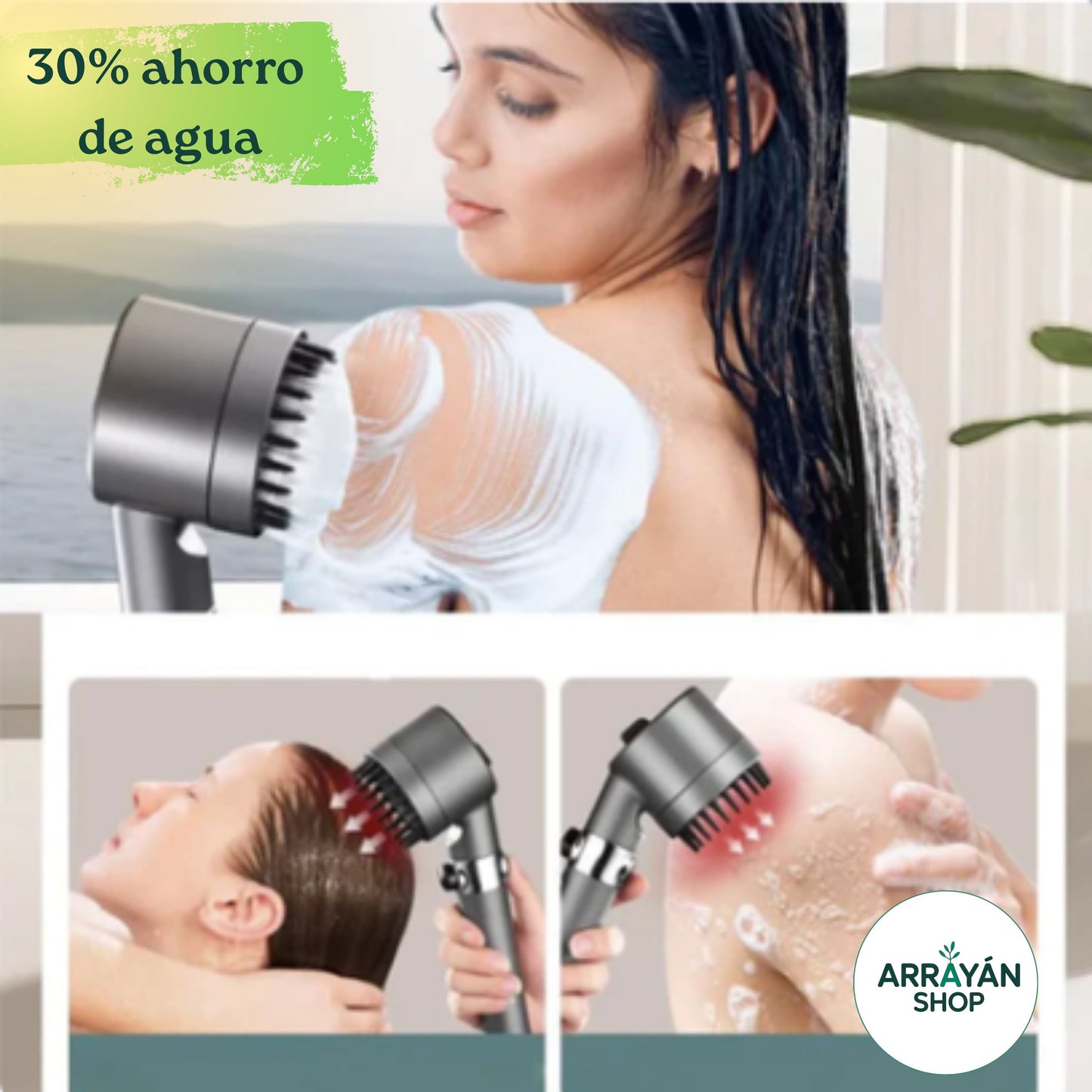 Cabezal Ducha SPA Multifuncional 2X1