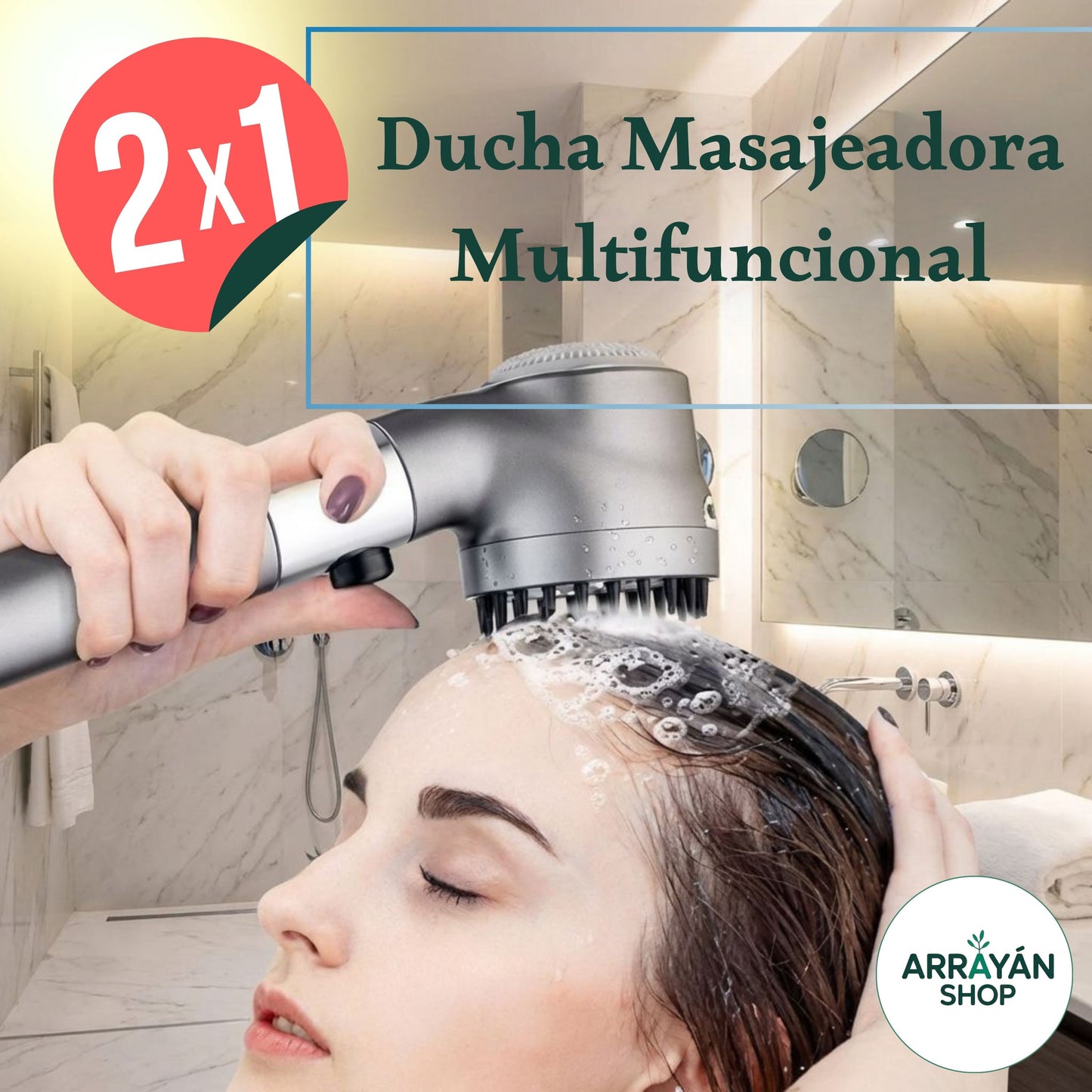 Cabezal Ducha SPA Multifuncional 2X1