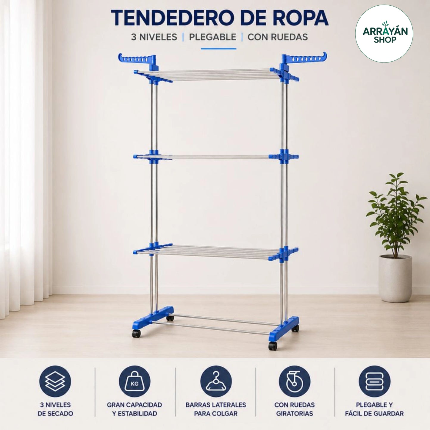 TENDEDERO ORGANIZADOR DE ROPA